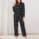 thumbnail image 2 of Fotbe New Year Conjunto de Pijama de Manga Larga para Mujer con Estampado, Ropa de Dormir de 2 Piezas, Conjunto de Casa Suave y Cómodo con Bolsillos-Medium, 2 of 7