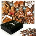 thumbnail image 3 of Ambesonne Gingerbread Man Jigsaw Puzzle Durable Cardboard, Cookies Snow, 1000 pcs, Umber Pale Brown White, 3 of 6