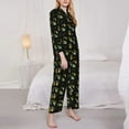 thumbnail image 3 of Yiaed Bee Floral Print Pajamas Women's Long Sleeve Sleepwear Soft Button Down Loungewear Pjs Lounge Set Nightwear Womens Pajama Pants-Small, 3 of 7