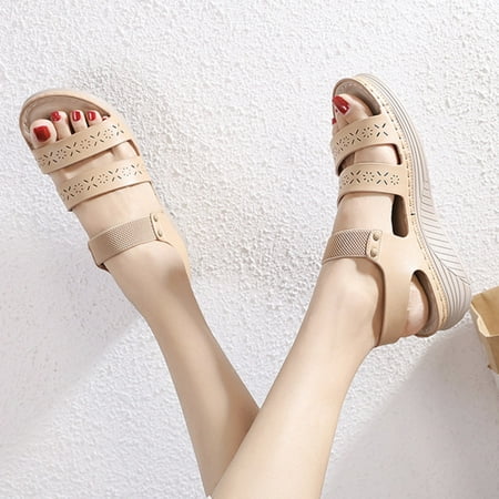 

ZHELIYO Women s sandals Sports Sandals Women And Girls Summer Beach Sports Sandals Fashion Beige 9