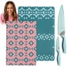 Spice by Tia Mowry Savory Saffron Teal 6-PIece Cutlery and Cutting Board Set