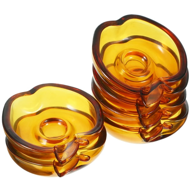 Juego de 6 bandejas de almacenamiento, platos de vidrio transparente creativos para salsas y platos para servir
