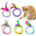 thumbnail image 1 of Juguete de plumas para gatos de 5 uds con tubo Flexible, juguete interactivo para gatos para interiores, juguete educativo para gatos para mejorar la inteligencia y la reacción, 1 of 5