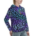 thumbnail image 3 of Hoodies for Women - Stripe Purple Leopard Print Comfrt Colour Drawstring Women'S Fashion Hoodies & Sweatshirts, Fall Outfits Clothes for Women 2024 Pullover with Kangaroo Pocket, 3 of 7