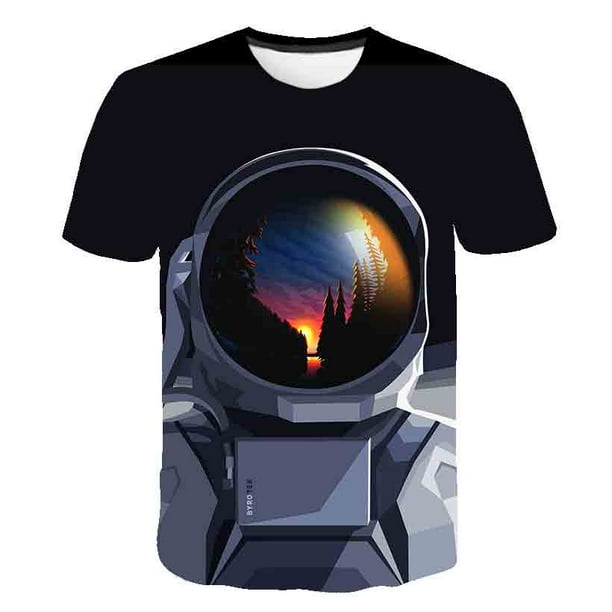 Ropa de astronauta para niños, camisetas, disfraz con estampado 3D para niñas y niños, camisetas de manga corta para bebés, camisetas de astronautas, ropa 12T Gao Jinjia LED