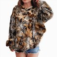 thumbnail image 2 of Staki Girl's Camo Hoodies Long Sleeve Camouflage Print Hooded Sweatshirts Pullover Vintage Tops Streetwear 2-12Y(Gold,9-10 Years), 2 of 6