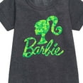 thumbnail image 2 of Barbie - Logo Shamrock Pattern - Toddler And Youth Girls Fleece Dress, 2 of 4