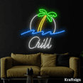thumbnail image 3 of Craftnamesign Chill Neon LED Sign, Beach Club Decor, Bedroom Wall Art, 3 of 4