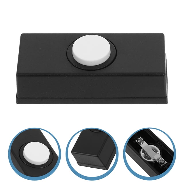 unbranded Botón Para Timbre De Puerta Estilo Color Negro Resistente Para Uso En El Hogar