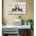 thumbnail image 2 of wall26 - Stag and Doe in Block Print Artwork - Rustic Canvas Wall Art Home Art - 16x24 inches, 2 of 4