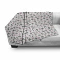 thumbnail image 3 of Leaf Print Soft Flannel Fleece Throw Blanket, Zebra Print and Leafage Silhouette Tropical Composition Hawaii, Cozy Plush for Indoor and Outdoor Use, 50" x 70", Pink Pale Grey, by Ambesonne, 3 of 6