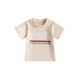 thumbnail image 1 of xiaxaixu T-Shirts pour Enfants Jour de l'Indépendance Garçons Filles Lettres Rayures Col Rond Manches Courtes Chemises Été Mode Décontractée Hauts, 1 of 9