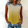 thumbnail image 2 of Sentmoon Camisole en Denim Femme Chemisiers pour Femmes Sans Manches Col Rond Patchwork Coupe Régulière avec Imprimé Extensible Hauts pour Femmes Été Stylé pour le Travail et le Bureau P-2TG, 2 of 8
