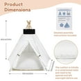 thumbnail image 5 of Pet Teepee for Cats Dogs, Portable Teepee Tent with Thick Cushion, Washable Dog House with Blackboard, Indoor Pet Bed for Small Pet, Puppies, Rabbits, 5 of 6