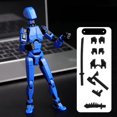 thumbnail image 1 of Multi-Jointed Movable Shapeshift Robot 3D Printed Mannequin Lucky Character Figures Toys Parent-children Game For Kids Gifts（2pcs*Blue）, 1 of 5