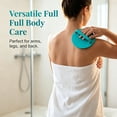 thumbnail image 4 of Silicone Body Scrubber - Soft Rubber Shower Exfoliating Glove with Hand Strap, Gentle Bath Massage Tool, 1 Count Blue Shower Scrubber for Women Men, 4 of 5