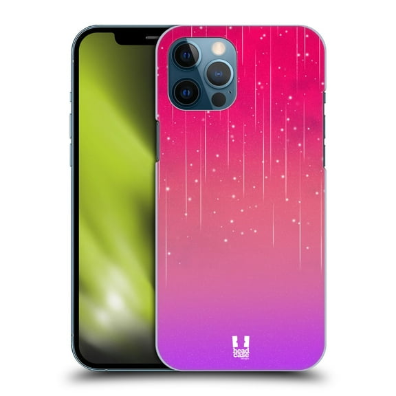 Head Case Designs Neon Rain Ombre Pink Purple Hard Back Case Compatible with Apple iPhone 12 Pro Max