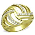 thumbnail image 1 of Bague en Acier Inoxydable IP Gold pour Femmes avec AAA Grade CZ en Transparent - Taille 8, 1 of 1