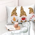 thumbnail image 4 of Wukai Christmas Gnomes In Leopard Print Plush Throw Pillow Cover, Double-sided Pillow Protector without Pillow Core, with Hidden Zipper, Home Decorations-16"x24", 4 of 6