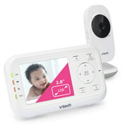 Angle View: VTech VM3252 Video Baby Monitor with 1000ft Long Range, Auto Night Vision, 2.8” Screen, 2-Way Audio Talk, Temperature Sensor, Power Saving Mode, Lullabies and Wall-mountable Camera with bracket