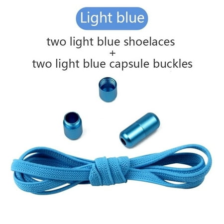 

1Pair No Tie Shoelaces Semicircle Elastic Shoelace Flat Shoe Laces Adult Kids Lazy Laces Sneakers Shoestrings Sports Accessories-Light Blue 100cm