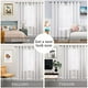 thumbnail image 4 of Cortinas blancas transparentes de 160 cm de largo para sala de estar, bordadas, semitransparentes, para dormitorio, de voile, para ventanas, 2 paneles con ojales (hoja blanca, 132 x 160 cm), 4 of 8