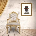 thumbnail image 3 of Fab Funky 12x14 Gold Ornate Wood Framed with Double Matting Museum Art Print Titled - Grey Cat with Books on Head, 3 of 4