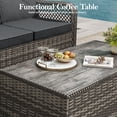 thumbnail image 5 of Mvpipi Outdoor Patio Furniture Set with Swivel Chairs and Ottoman, 6 Pieces All-Weather Wicker Patio Conversation Sets with Sofa and Coffee Table for Backyard, Porch, Balcony, Gray, 5 of 9