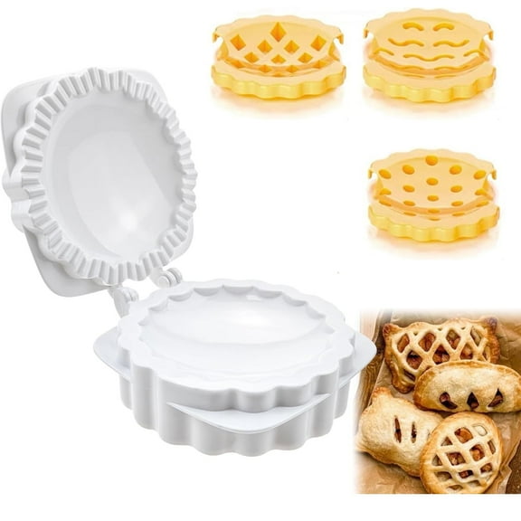 Tutuviw Mini Pie Plate, Dough Press Pocket Pie Molds, Party Potluck Hand Pie Molds, Waffle Pie Maker, One Press Hand Pie Maker for Christmas Various Themed Party Potluck (Orbicular)