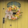 thumbnail image 6 of Spring Wreath For Front Door,Blooming Floral Wreath With Tulip,Daisy And Green Leaves Outdoor,Farmhouse Spring Summer Wreaths For Front Door Outside,Spring Decoration,13 Inch Door Wreaths,1 Pack, 6 of 9