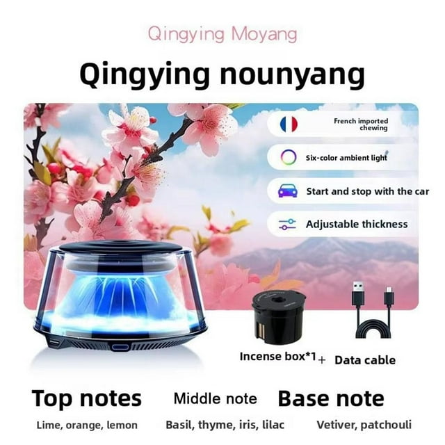 Smart Car Fragrance Diffuser Auto Freshener Cloud Mist With Exquisite Light Decorative Type-C Diffuser Rechargeable
