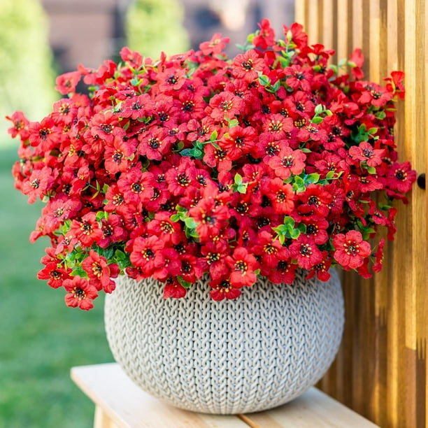 12 Manojos de Flores Artificiales de Otoño, Decoración de Otoño Al Aire Libre a Prueba de Decoloración para Porche, Jardín, Patio, Sala de Estar, Recámara - Arreglo Floral Decorativo Multiusos