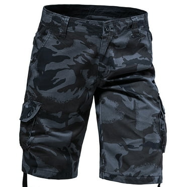 Awdenio Below The Knee Shorts for Men Stretch Camouflage Camo Below The Knee Shorts for Men Belted Cargo Long Shorts with Pocket