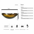 thumbnail image 3 of FULLWATT Boat Shape Bathroom Artistic Glass Vessel Sink Free Oil Rubbed Bronze Faucet and Pop-up Drain,Gold, 3 of 5