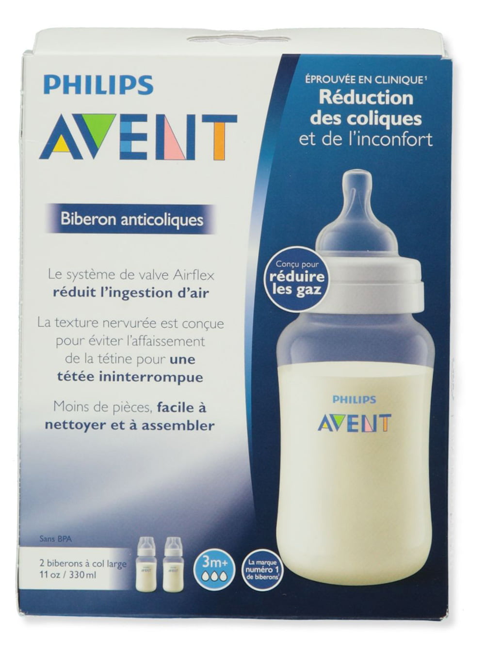 Philips Avent Anti-colic  Baby Bottles Clear 9oz 3 Piece 9 Ounce Used 