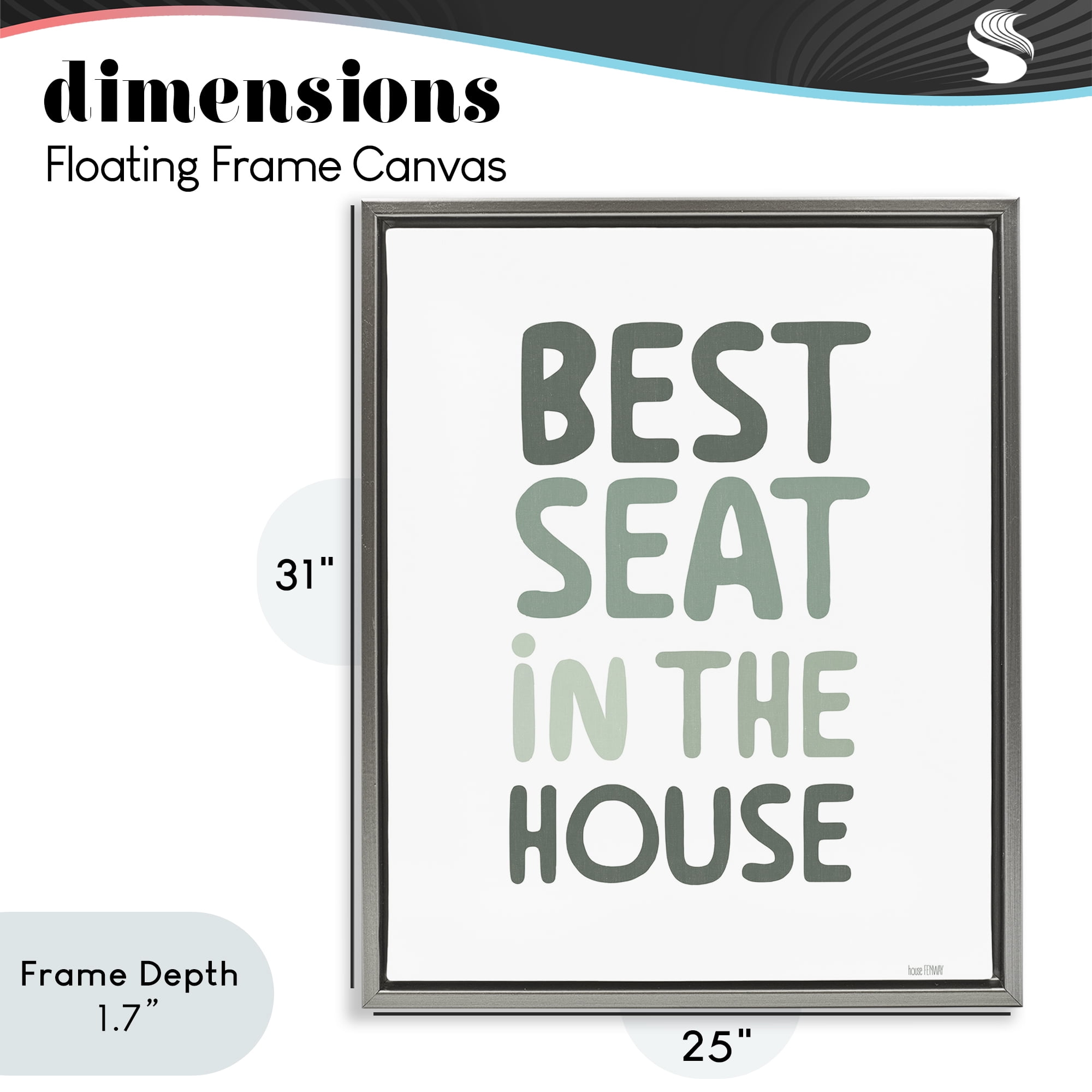 Stupell Industries Green Best Seat in House Gray Framed Floater Canvas Wall Art, design by House Fenway