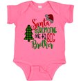 thumbnail image 3 of Inktastic Santa is Promoting Me to Big Brother Green Plaid Tree Boys Baby Bodysuit, 3 of 5