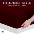 thumbnail image 3 of King Size- 3 Piece 800 GSM Down Alternative 3 Inch Thick Upto 15" Deep Pocket Fitted Mattress-Topper Protector for Extra Soft Comfortable Sleep for All Season- King(78X80 Inche), Burgundy, 3 of 5
