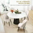 thumbnail image 4 of HOMCOM Ensemble de 4 Chaises de Salle à Manger Chaises de Cuisine avec Pattes en Métal Blanc Crème, 4 of 10