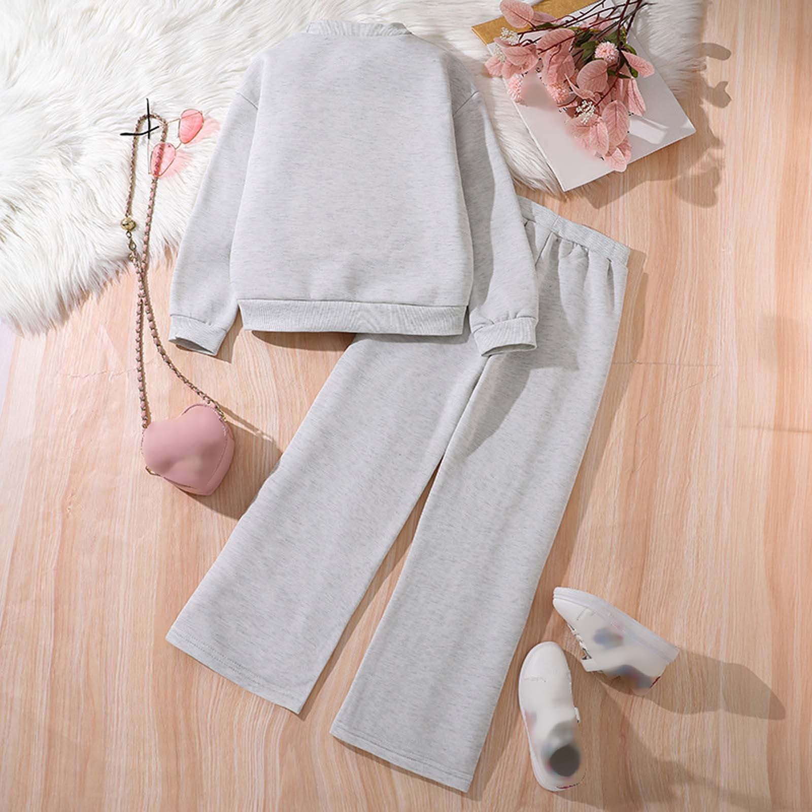 MuXiKeJi Clothes Girls Clothes 2 Piece Zip Up Sweatshirt & Pants Sweatsuit Set Fall Winter Outfits for Teen Tween Girls 6-12 Years