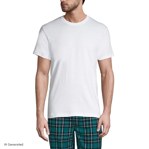 Lands' End Essentials Men's Crew Neck T-Shirt 3 Pack - Premium Cotton Tee, Casual Regular Fit