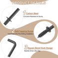 thumbnail image 3 of Uxcell L-Shape Screw Hooks Carbon Steel 7 Shape Right Angle Medal Hooks Fit for Hanging Home Workplace Office 7/8 Inch, 3 of 6