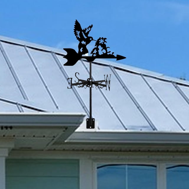 Veleta de Metal con forma de pájaro, indicador de dirección del viento, adorno de arte del hierro Retro, veleta para montaje en techo, valla de patio