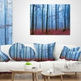 thumbnail image 4 of Designart Foggy Forest in Blue and Pink Photo - Modern Forest Throw Pillow - 12x20, 4 of 5