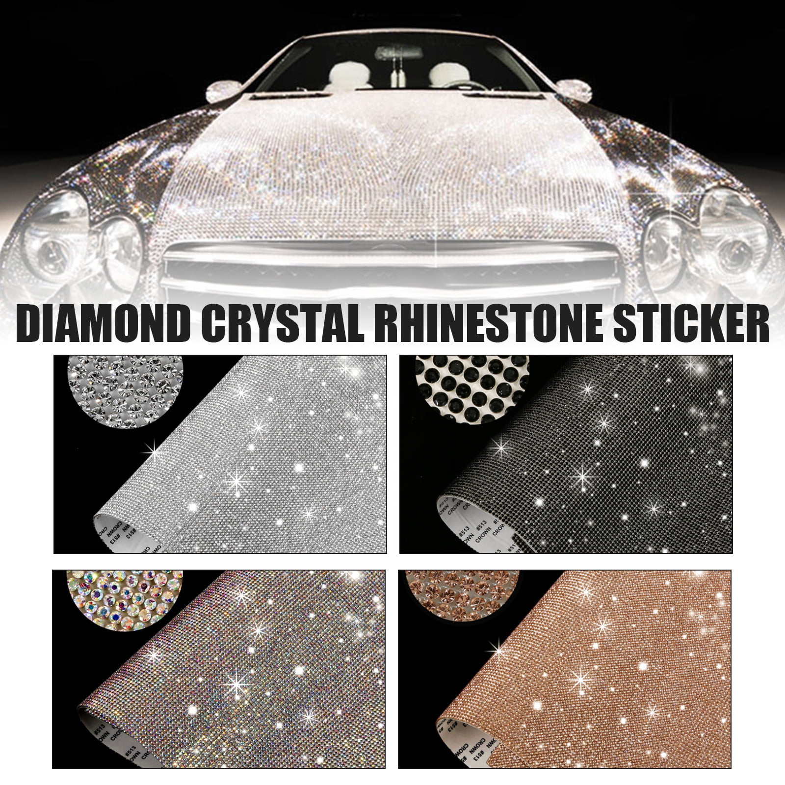 Car Dazzling Diamond Rhinestones Self Adhesive Sticker Chriatmas Shining Sticker 