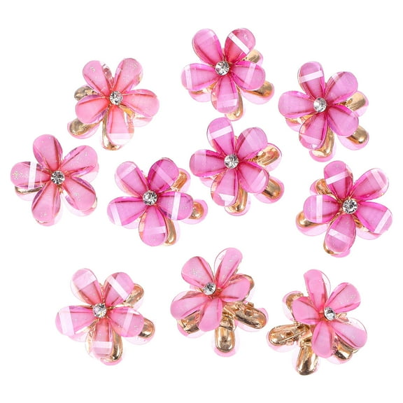 UPOUART 10-Pack Small Flower Hair Clips for Women and Girls, Multi-Color Elegant Hair Accessories Grip