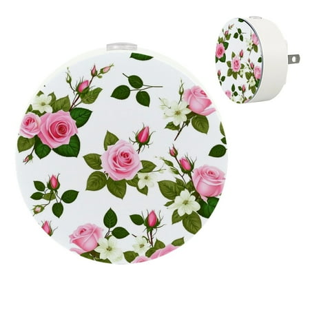 

YZUOUZY Night Light LED Lamp Bedside Lamps Set of 2 Roses Lisianthus Flowers