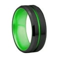thumbnail image 2 of Wedding Rings For Men 8mm Black Tungsten Band w/ Green Groove Line, 2 of 4