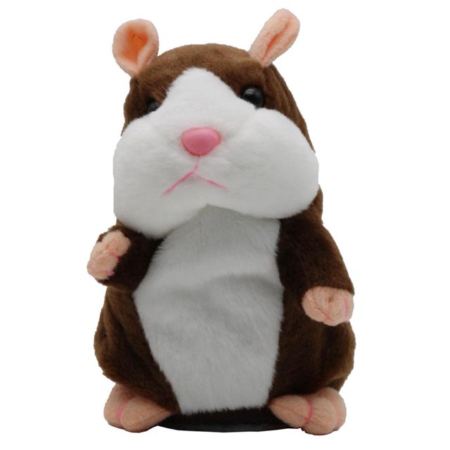 Kuymtek Cute Talking Hamster Mouse Plush Animal Doll Sound Record Toys (marrón Oscuro)