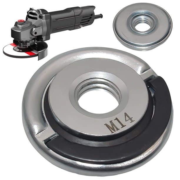 Placa presión amoladora angular portátil M10 M14 5/8-11 máquina pulidora máquina pulidora placa bloqueo automático rápido (anillo tracción plateado M14)